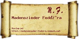 Madenszieder Fedóra névjegykártya